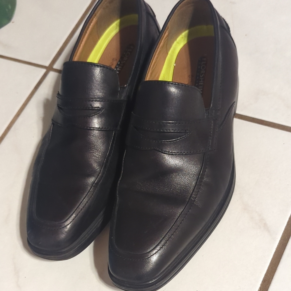 Florsheim Black Leather Slip-On Loafers